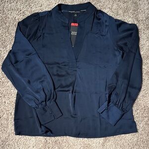 Banana Republic Deep Blue Satin Blouse